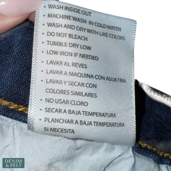 KanCan Distressed Skinny Jeans Dark Wash Raw Hem Women’s 7/27 Preowned - Picture 10 of 11